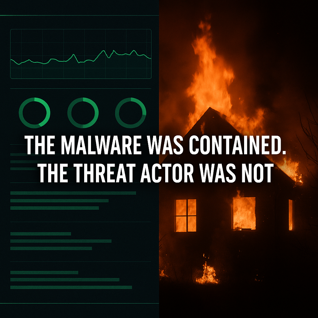 The malware was contained, the threat actor was not
